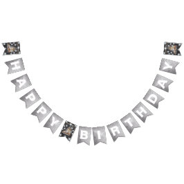 Ice Skaten Birthday Silver Glitzer Wimpelkette