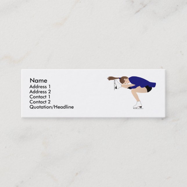 Ice Skaten Business Card - Anpassbar! Mini Visitenkarte (Vorderseite)