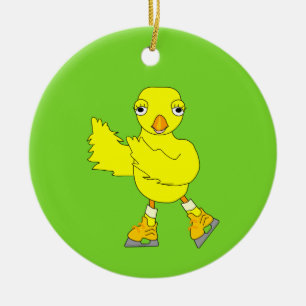 Ice Skaten Chick Keramik Ornament