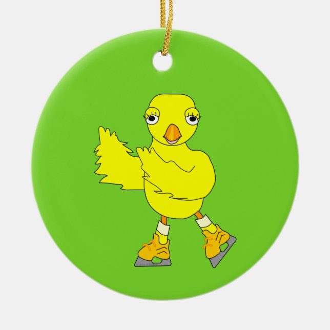Ice Skaten Chick Keramik Ornament (Vorne)