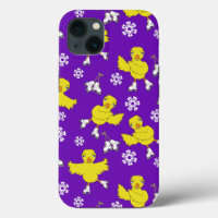 Ice Skaten Chick Snowflake Muster