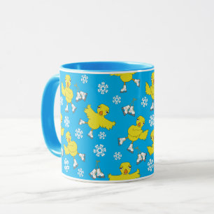 Ice Skaten Chick Snowflake Muster Tasse