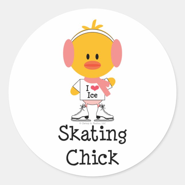 Ice Skaten Chick Stickers (Vorderseite)