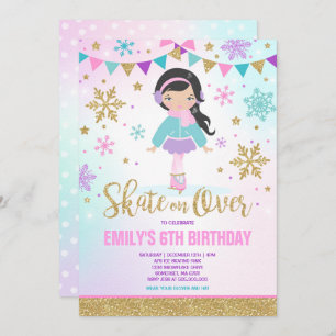 Ice Skaten Einladung Ice Skaten Party Gold