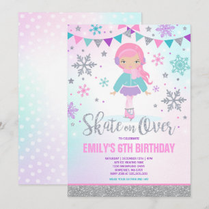 Ice Skaten Einladung Ice Skaten Party Silver
