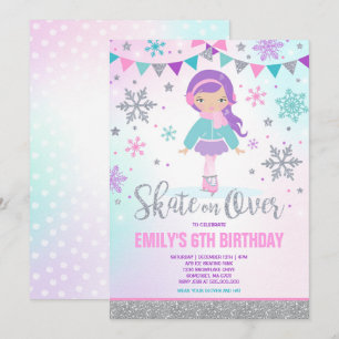 Ice Skaten Einladung Ice Skaten Party Silver