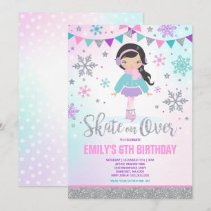 Ice Skaten Einladung Ice Skaten Party Silver