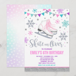 Ice Skaten Einladung Ice Skaten Party Silver