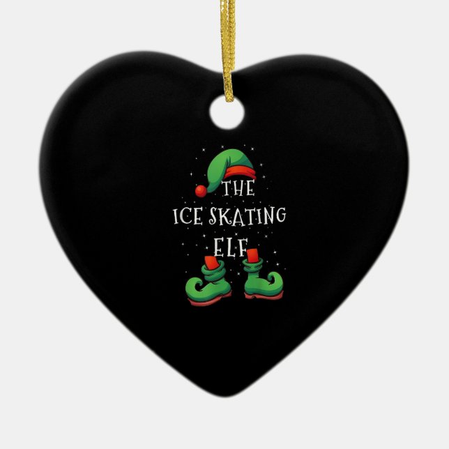 Ice Skaten Elf Funny Matching Family Christmas Pa Keramik Ornament (Vorne)