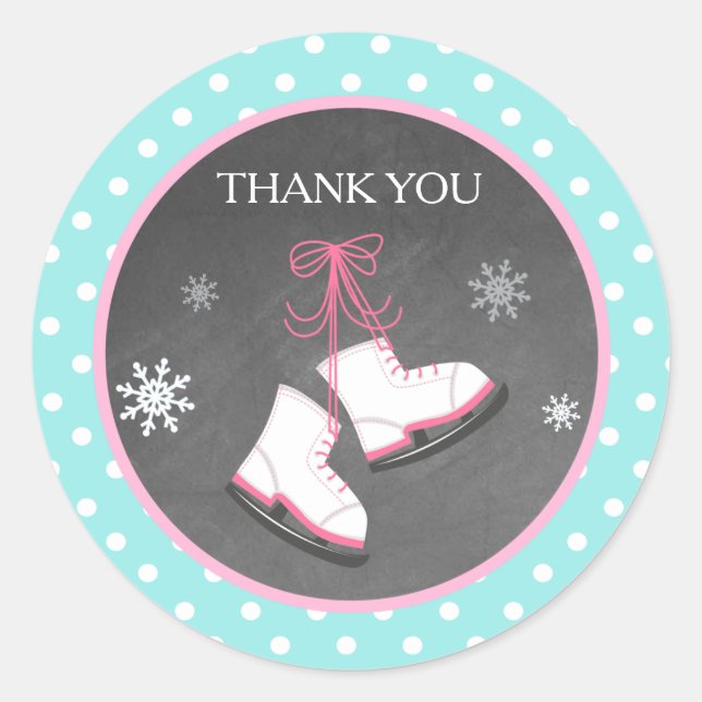 Ice Skaten Gastgeschenk Stickers (Vorderseite)