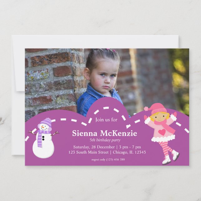 Ice Skaten Geburtstag Einladung (Vorderseite)