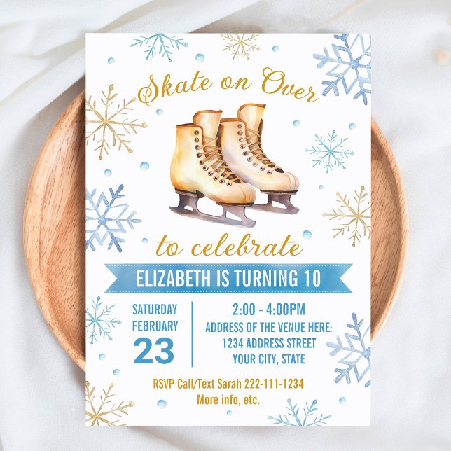 Ice Skaten Geburtstagseinladung Einladung (Von Creator hochgeladen)