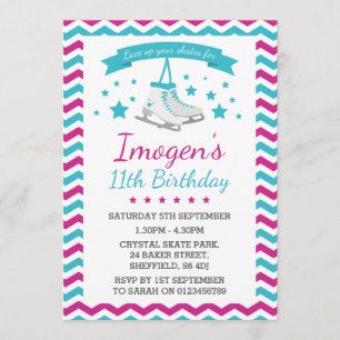 Ice-Skaten-Geburtstagsfeier Einladung