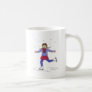 Ice Skaten Girl Abbildung Skater Tasse