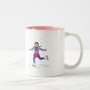 Ice Skaten Girl Abbildung Skater Zweifarbige Tasse