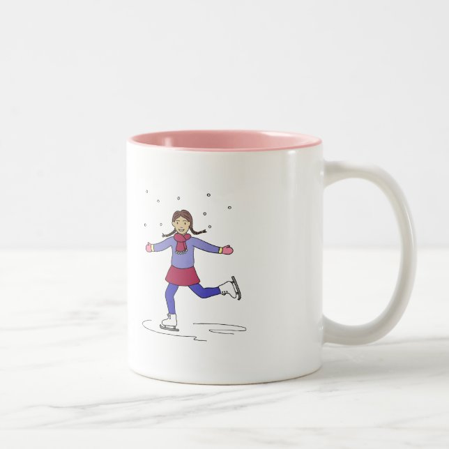 Ice Skaten Girl Abbildung Skater Zweifarbige Tasse (Rechts)