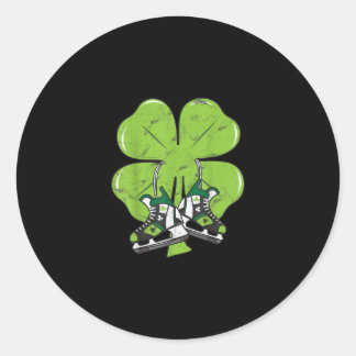 Ice Skaten Hockey St Patricks Day Liebe Goalie Runder Aufkleber