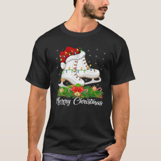 Ice Skaten Lover Matching Weihnachtsmannmütze Ice  T-Shirt