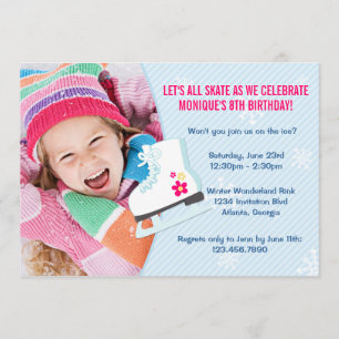 Ice Skaten Party Foto Einladung