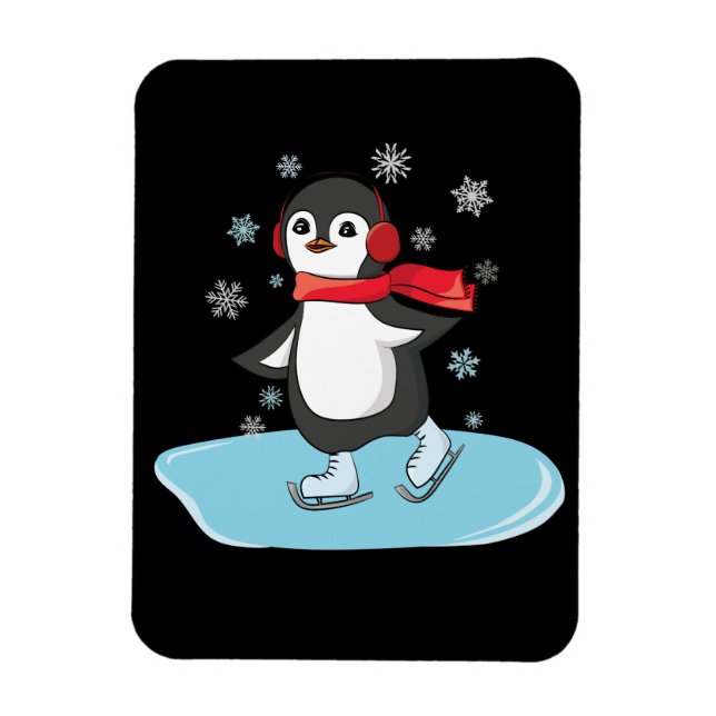 Ice Skaten Penguin Magnet (Vertikal)