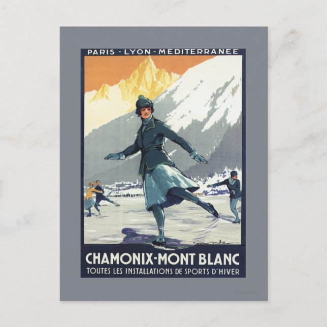 Ice Skaten - PLM-Olympisches Promo-Poster Postkarte (Vorderseite)