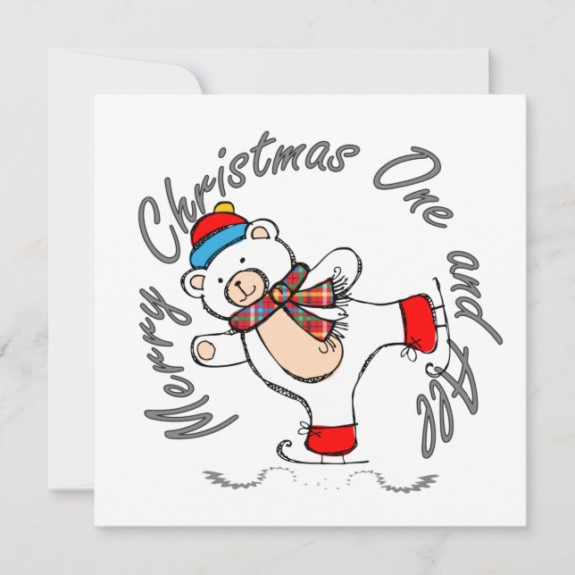 Ice Skaten Polar Bear Weihnachten (Vorderseite)