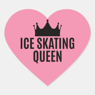 Ice Skaten Queen - Ice Skaten Herz-Aufkleber