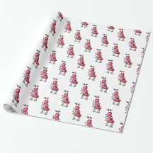 Ice Skaten Red Ant Mistletoe Wrapping Paper
