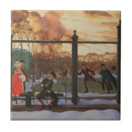 Ice Skaten Rink im Winter (von Konstantin Somov) Fliese