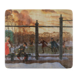 Ice Skaten Rink im Winter (von Konstantin Somov) Schneidebrett
