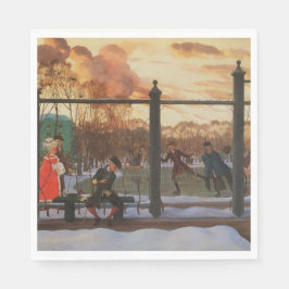 Ice Skaten Rink im Winter (von Konstantin Somov) Serviette