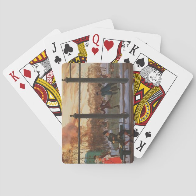 Ice Skaten Rink im Winter (von Konstantin Somov) Spielkarten (Rückseite)