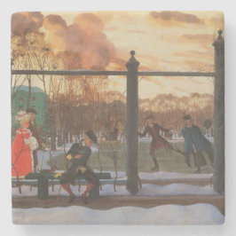 Ice Skaten Rink im Winter (von Konstantin Somov) Steinuntersetzer