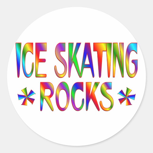 ICE SKATEN ROCKS RUNDER AUFKLEBER (Vorderseite)