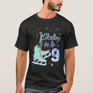 Ice Skaten Rolling Gefärbte Krawatte 9Geburtstagsp T-Shirt
