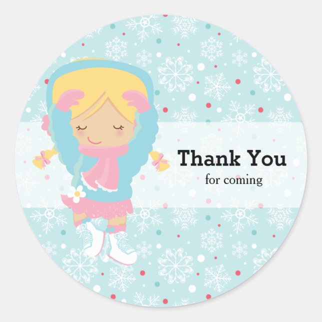 Ice Skaten Runder Aufkleber (Vorderseite)