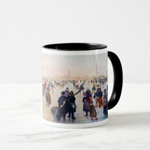 Ice Skaten Scene. Fine Art Christmas Geschenk Tasse