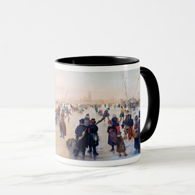Ice Skaten Scene. Fine Art Christmas Geschenk Tasse (VorderseiteRechts)