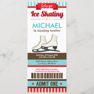 Ice Skaten Sky Rink Sport Ticket Pass Einladung