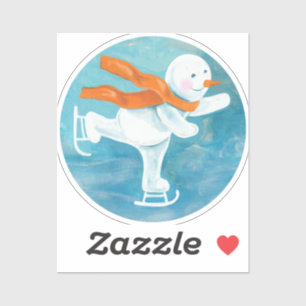 Ice Skaten Snowman Aufkleber