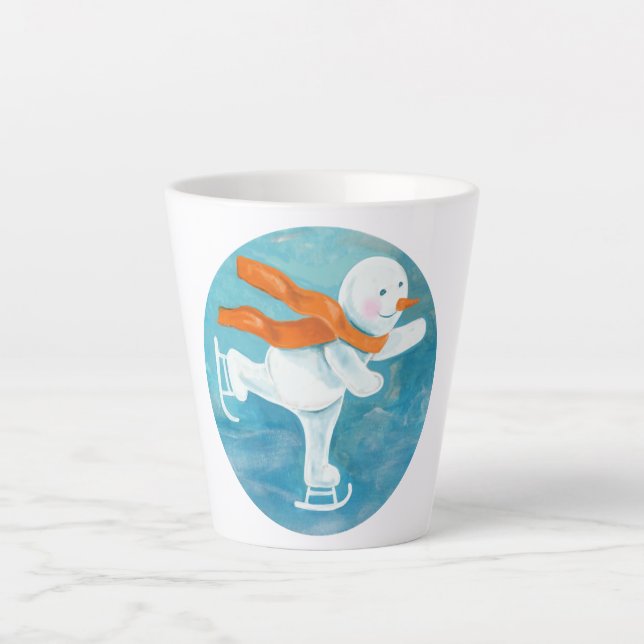 Ice Skaten Snowman Milchtasse (Vorderseite)