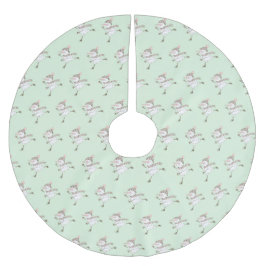 Ice Skaten Snowmen Green Polyester Weihnachtsbaumdecke