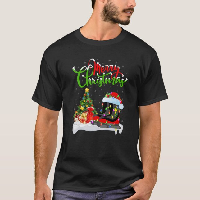 Ice Skaten Sports Lover Xmas Lighting Ice Skaten T-Shirt (Vorderseite)