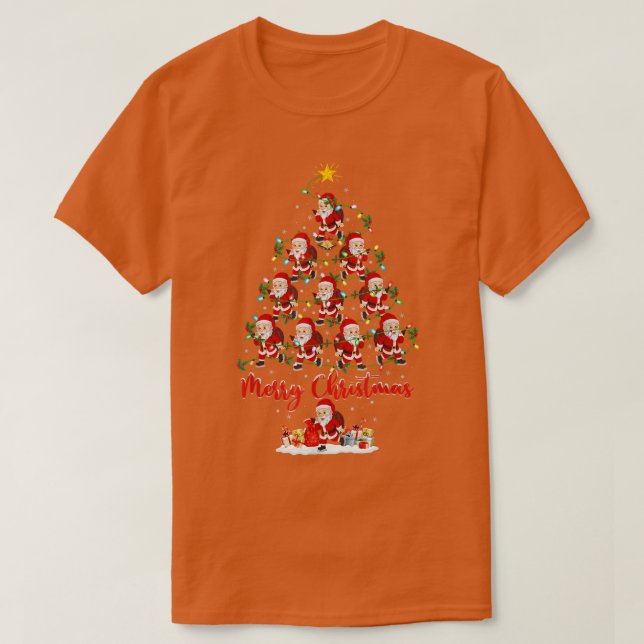 Ice Skaten Sports Matching Santa Ice Skaten Chri T-Shirt (Design vorne)