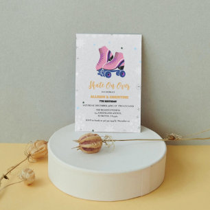 Ice Skaten Twin Winter Geburtstag Skate auf Ankündigung