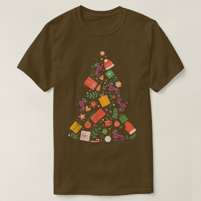 Ice Skaten Weihnachtsbaum Xmas Skaters Funny Wint T-Shirt (Design vorne)