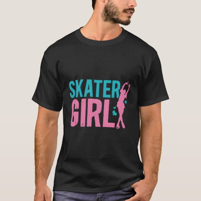 Ice Skater Abbildung Skaters Skaten (angezeigt) T-Shirt (Vorderseite)