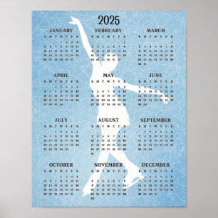 Ice Skater Design 2025 Kalenderposter Poster