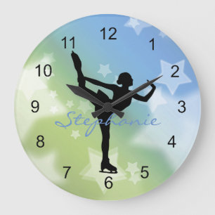 Ice Skater Design Wall Clock Große Wanduhr