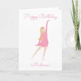 Ice Skater Folded Greeting Card Karte